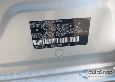 2012 Toyota Rav4 Limited from USA, damaged, VIN JTMDF4DV7CD045172